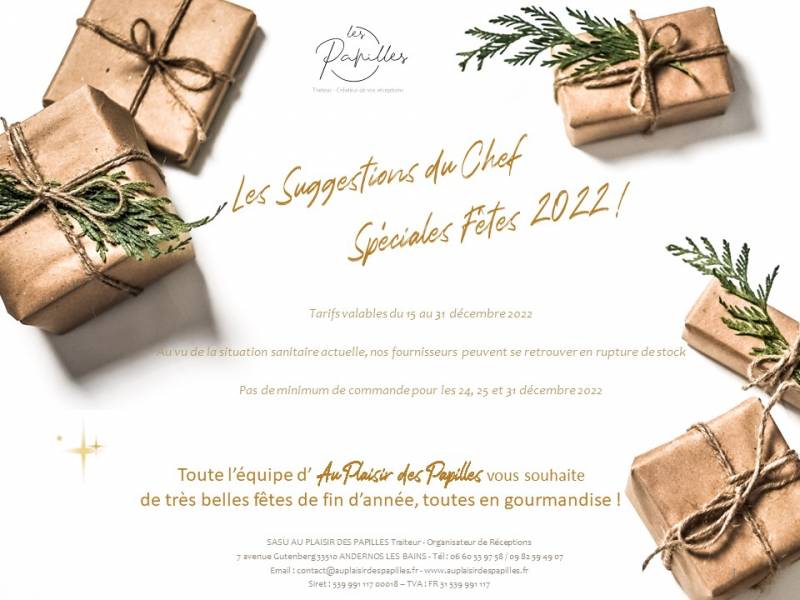 Suggestions Traiteur Fêtes de Fin d'Année