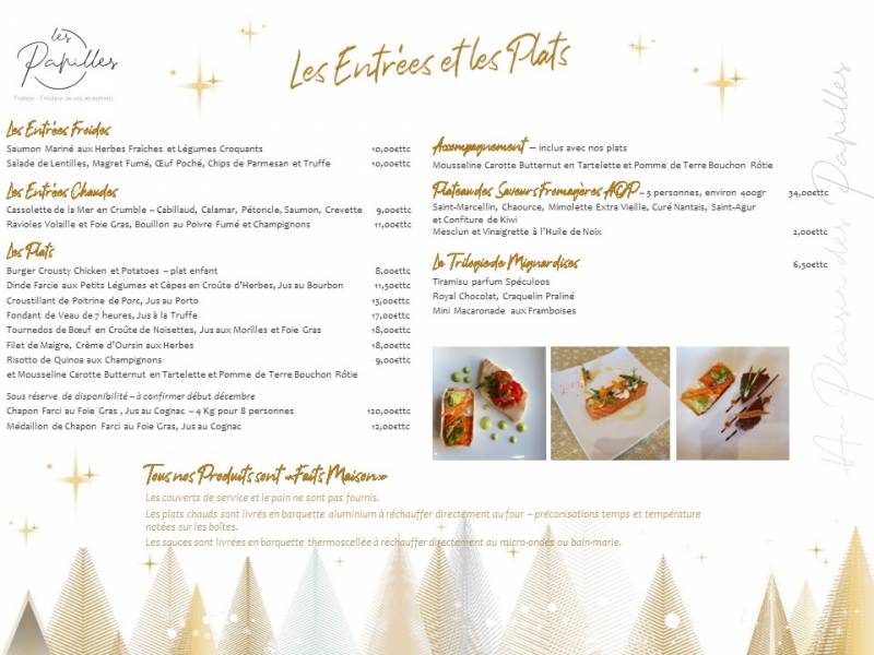 Menus Traiteur Noël et Saint Sylvestre